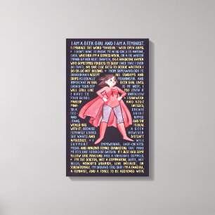 Geekflicka Litany för feminism Canvastryck