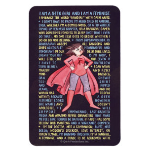 Geekflicka Litany för feminism Magnet