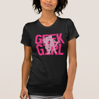 Geekflickarosor på svart utslagsplats tee shirt