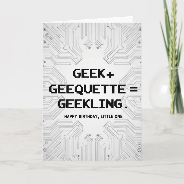 Geekig födelsedagskort med kretskortstema kort (Framsida)