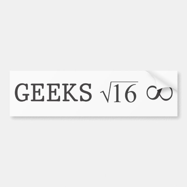 Geeks för någonsin bildekal (Framsidan)