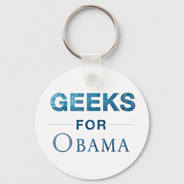 Geeks for Obama Keychain Nyckelring (Framsida)