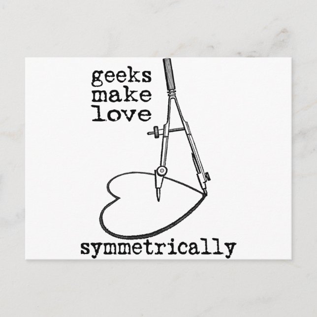 Geeks gör Kärlek symmetriskt Vykort (Framsida)