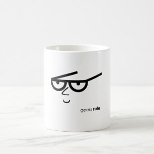 "Geeks Rule" Lustigt tittar Ansikte med Eyeglasses Kaffemugg