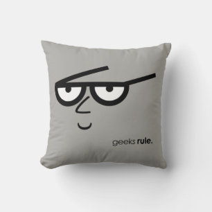 "Geeks Rule" Lustigt tittar Ansikte med Eyeglasses Kudde