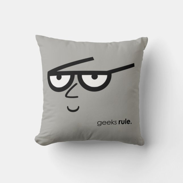 "Geeks Rule" Lustigt tittar Ansikte med Eyeglasses Kudde (Framsida)