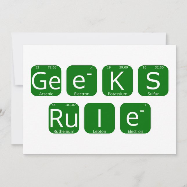 Geeks Rule Periodic Bord Slogan Inbjudningar (Framsida)