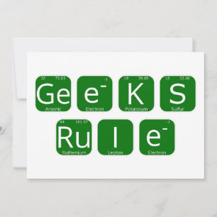 Geeks Rule Periodic Bord Slogan Inbjudningar