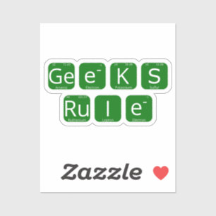Geeks Rule Periodic Bord Slogan Klistermärken