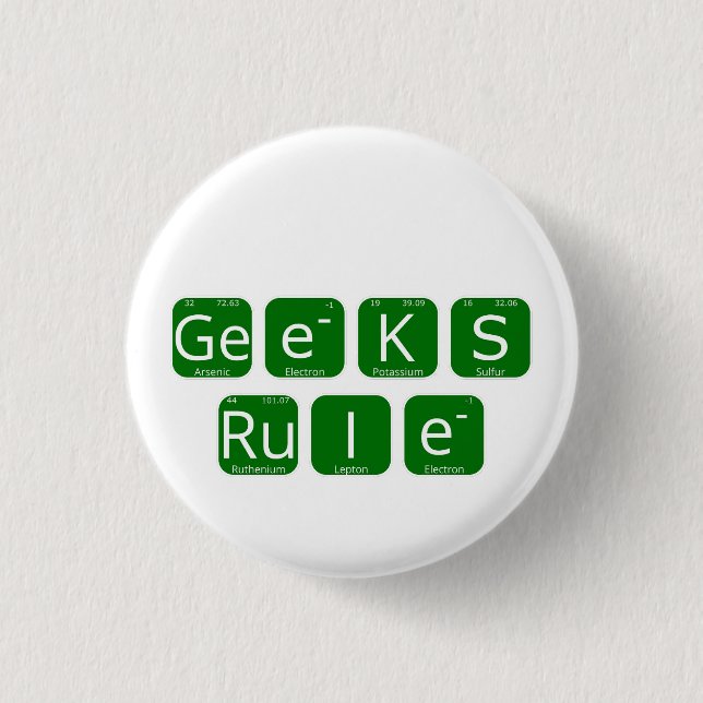 Geeks Rule Periodic Bord Slogan Knapp (Framsida)