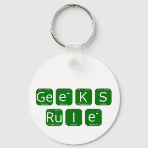 Geeks Rule Periodic Bord Slogan Nyckelring
