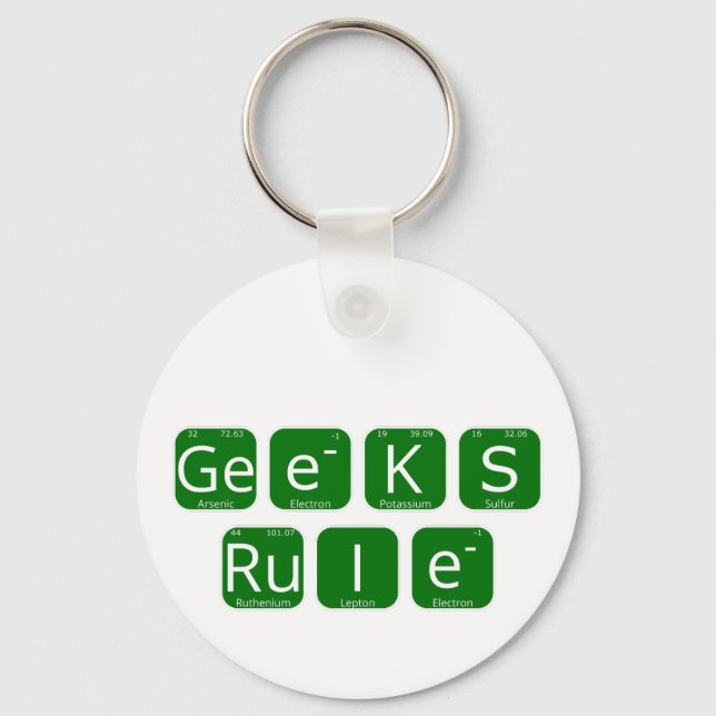 Geeks Rule Periodic Bord Slogan Nyckelring (Framsida)