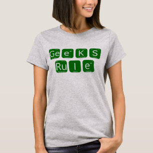 Geeks Rule Periodic Bord Slogan T Shirt
