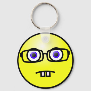 Geeky Ansikte Keychain Nyckelring