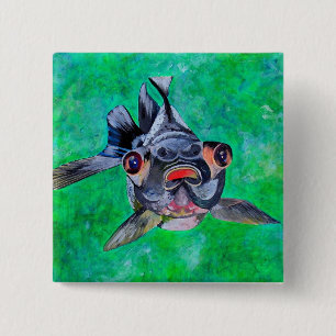 Geeky Blackmoor Goldfish with Telescopic Öga Knapp