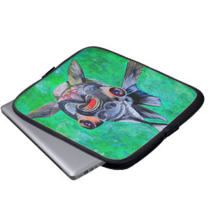 Geeky Blackmoor Goldfish with Telescopic Öga Laptop Fodral