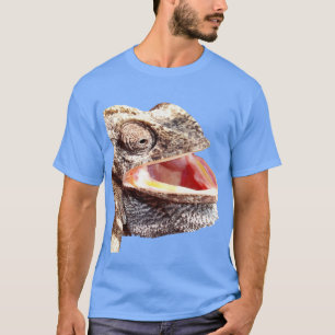 Geeky Chameleon stäng upp fotovektorn och klippa u T Shirt