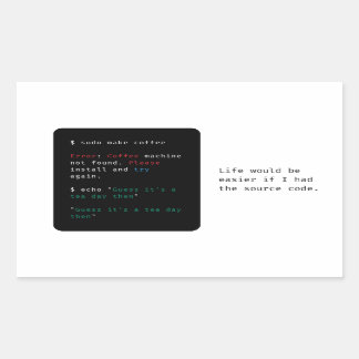 Geeky Computer Command Rektangulärt Klistermärke