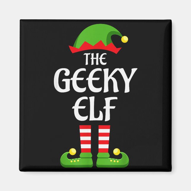 Geeky Elf Family Matching Group Christmas Geek  Magnet (Framsidan)