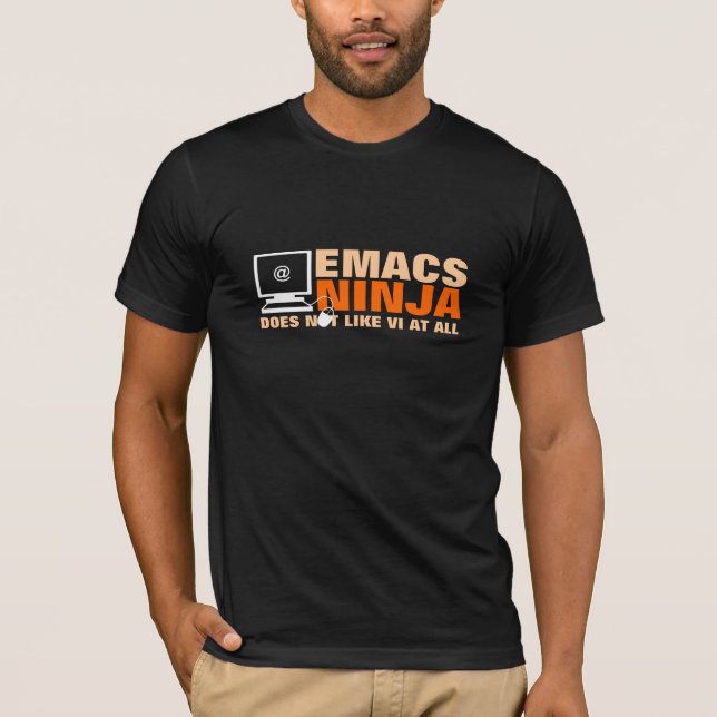 Geeky Emacs Ninja T-tröja Tee (Framsida)