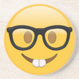 Geeky Emoji ansikte Underlägg