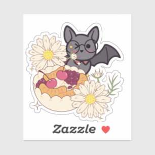Geeky fladdermus och Kawaii kirschtårta Klistermärken