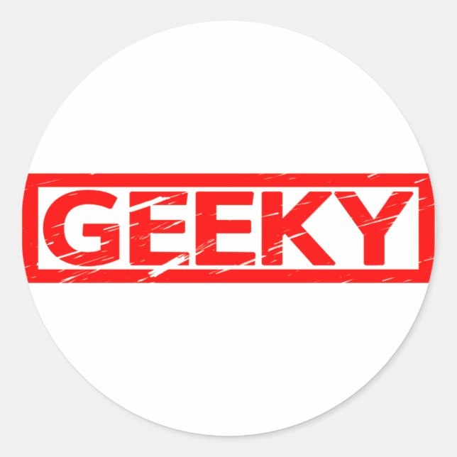 Geeky Frimärke Runt Klistermärke (Framsida)