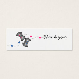 Geeky Gamer Bröllop Tack Mini-kort Litet Visitkort