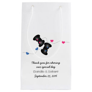 Geeky Gamers Bröllop Gift Bag Mörk Rosa Blue