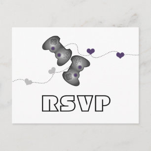 Geeky Gamers OSA Postcard (Silver/Lila) Inbjudan Vykort