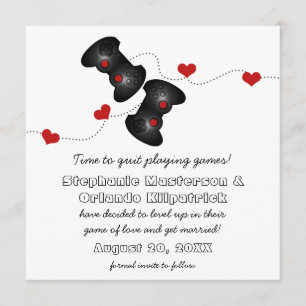 Geeky Gamers Save the Date Inbjudan, Mörk Spara Datumet