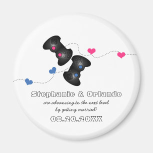 Geeky Gamers Spara datum magneter Mörk (blått/Rosa