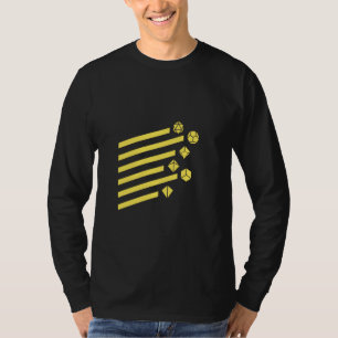 Geeky Geometric Gult Polyhedral D20 Dice Set T Shirt