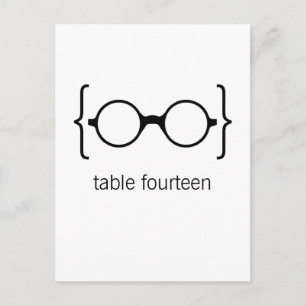 Geeky Glasses Bordsnummer Postcard Orange Bkgrd1b