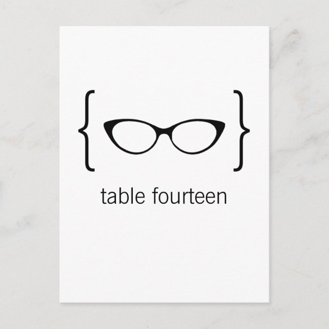Geeky Glasses Bordsnummer Postcard Orange Bkgrd2b (Framsida)