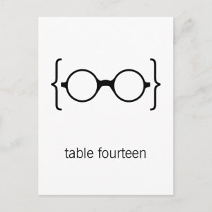 Geeky Glasses-Bordsnummer vykort