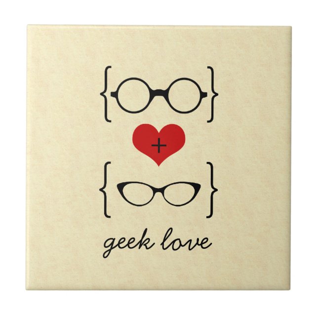 Geeky Glasses Tile Kakelplatta (Framsidan)