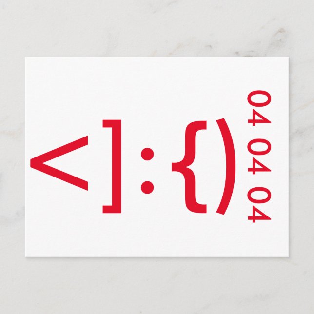 Geeky Jultomten Emoticon jul Helg Vykort (Framsida)