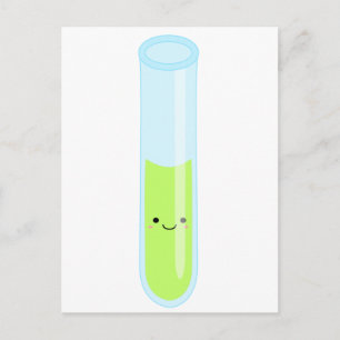 Geeky kawaii-provrör vykort
