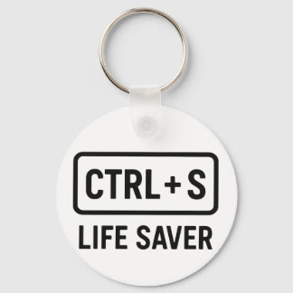 Geeky Keychain - design för "CTRL + S Life Saver" Nyckelring