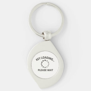Geeky Keychain - "Nyckel Loading... Vänta" Swirl Silverfärgad Nyckelring