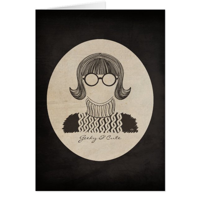 Geeky och gulligt hälsningskort (Framsidan)