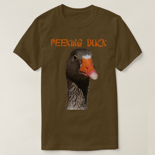 Geeky Peeking Anka under texten Stil i Asien T Shirt (Design framsida)