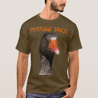 Geeky Peeking Anka under texten Stil i Asien T Shirt