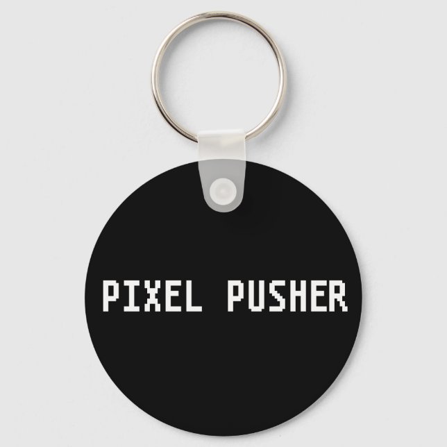 Geeky Pixel Pusher Nyckelring (Framsida)