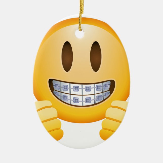 Geeky stag Emoji Julgransprydnad Keramik (Framsidan)