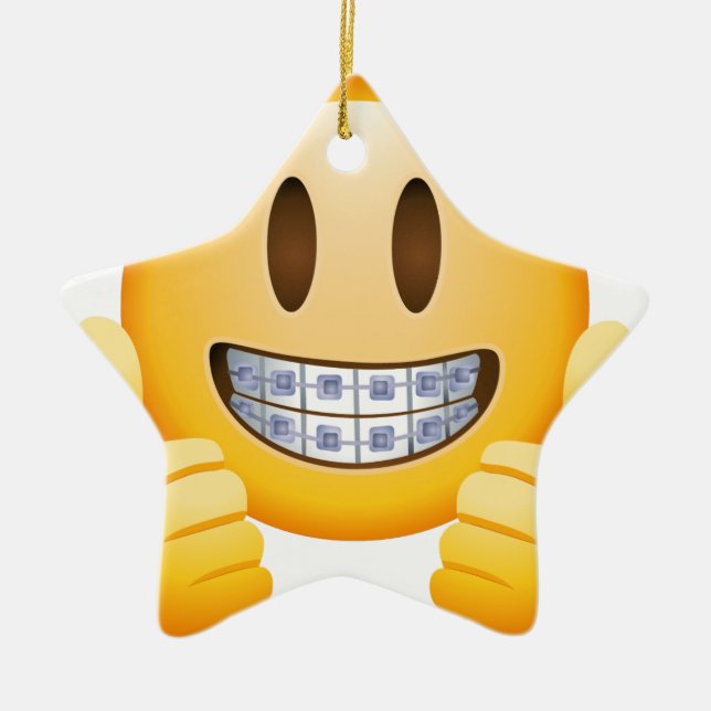 Geeky stag Emoji Julgransprydnad Keramik (Framsidan)