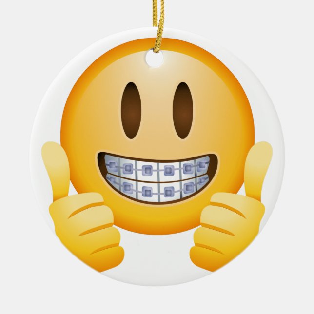 Geeky stag Emoji Julgransprydnad Keramik (Framsidan)