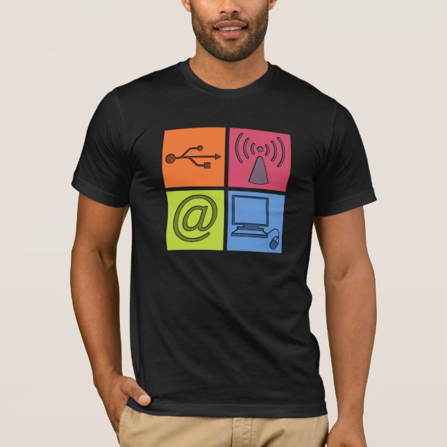 Geeky symboler tee shirt (Framsida)