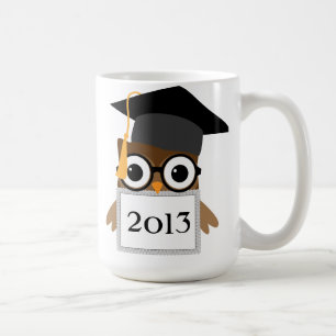Geeky Uggla med Grad Cap-klass i Studenten Mugg